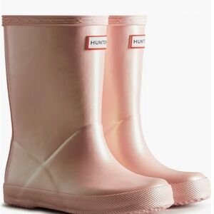 Hunter Kids Classic Pink Iridescent Waterproof Boots Size US11/UK10 pre- owned